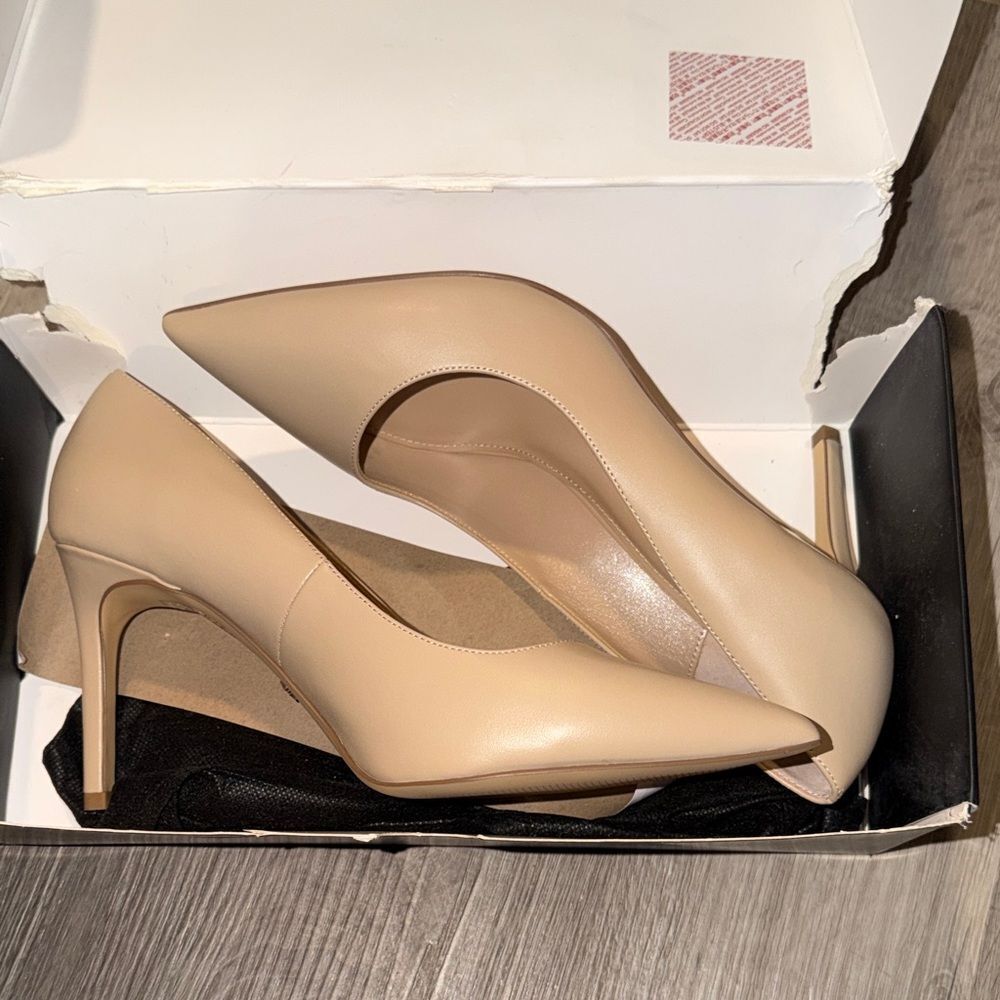 White House Black Market Beige Heels